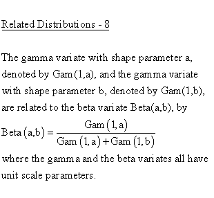 Statistical Distributions - Beta Distribution - Related Distributions 8 -Beta Distribution versus Gamma Distribution
