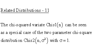 Statistical Distributions - Chi Square 1 Distribution - Related Distributions 11 - Chi Square 1-Parameter Distribution versus Chi Square 2-Parameter Distribution