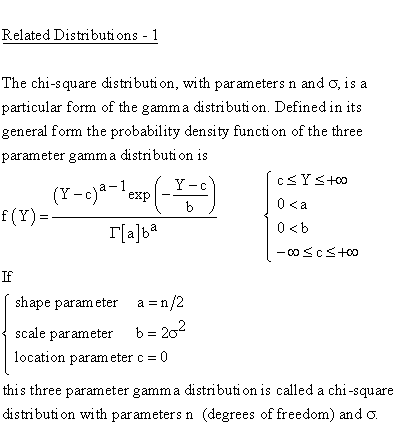 Statistical Distributions - Chi Square 2 Distribution - Related Distributions 1 - Chi Square 2-Parameter Distribution versus Gamma 3-Parameter Distribution