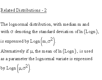 Statistical Distributions - Lognormal Distribution - Related Distributions2 - Alternative Representations