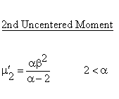Statistical Distributions - Pareto Distribution - Second Uncentered Moment