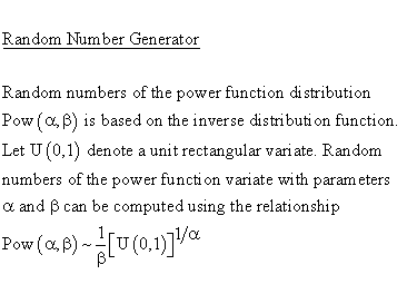 Statistical Distributions - Power Distribution - Random Number Generator