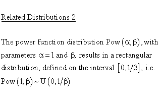 Statistical Distributions - Power Distribution - Related Distributions 2 -Power Function Distribution versus Rectangular Distribution