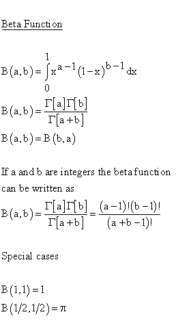 Continuous Distributions - Beta Distribution - Related Distributions 14 -
Beta Function