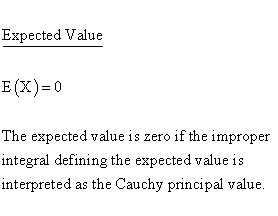 Statistical Distributions - Cauchy 1 Distribution - ExpectedValue - Cauchy Principal Value