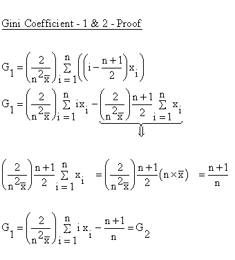 Descriptive Statistics - Concentration - Gini Coefficient - 1 & 2 - Proof