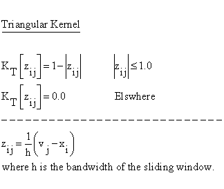 Descriptive Statistics - Density Trace - Triangular Kernel
