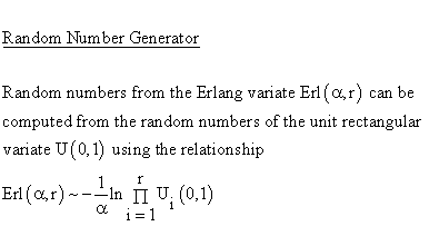 Continuous Distributions - Erlang Distribution - Random Number Generator