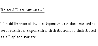 Statistical Distributions - Laplace Distribution - Related Distributions 1- Laplace Distribution versus Exponential Distribution