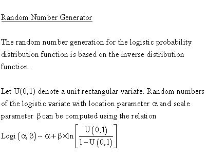 Continuous Distributions - Logistic Distribution - Random Number Generator