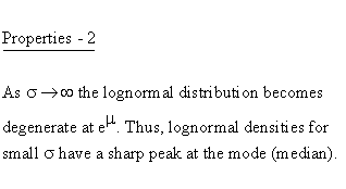 Continuous Distributions - Lognormal Distribution - Properties 2