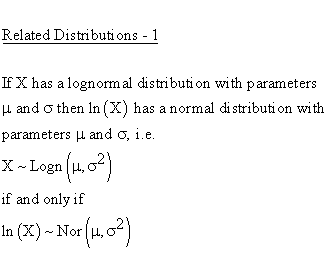 Continuous Distributions - Lognormal Distribution - Related Distributions
1 - Lognormal Distribution versus Normal Distribution