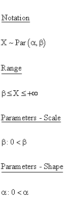 Continuous Distributions - Pareto Distribution - Parameters