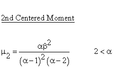 Statistical Distributions - Pareto Distribution - Second Centered Moment