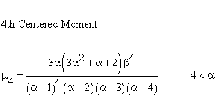 Continuous Distributions - Pareto Distribution - Fourth Centered Moment