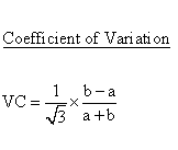 Continuous Distributions - Rect. (Uniform) Distribution -
Coefficient of Variation