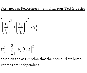 Descriptive Statistics - Skewness and Peakedness - Simultaneous Test Statistic