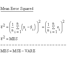 Descriptive Statistics - Simple Linear Regression - Model Performance - Mean Error Squared