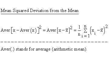 Descriptive Statistics - Variability - Mean Squared Deviation - Mean Squared Deviation from the Mean